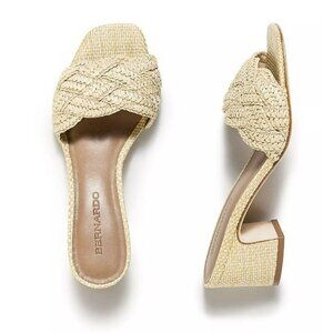 Anthropologie Bernardo Bali Heeled Mule Sandal Shoes Sz 7.5 NEW